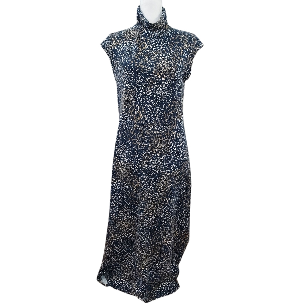 Garnet Hill Swing Midi Dress Animal Print M